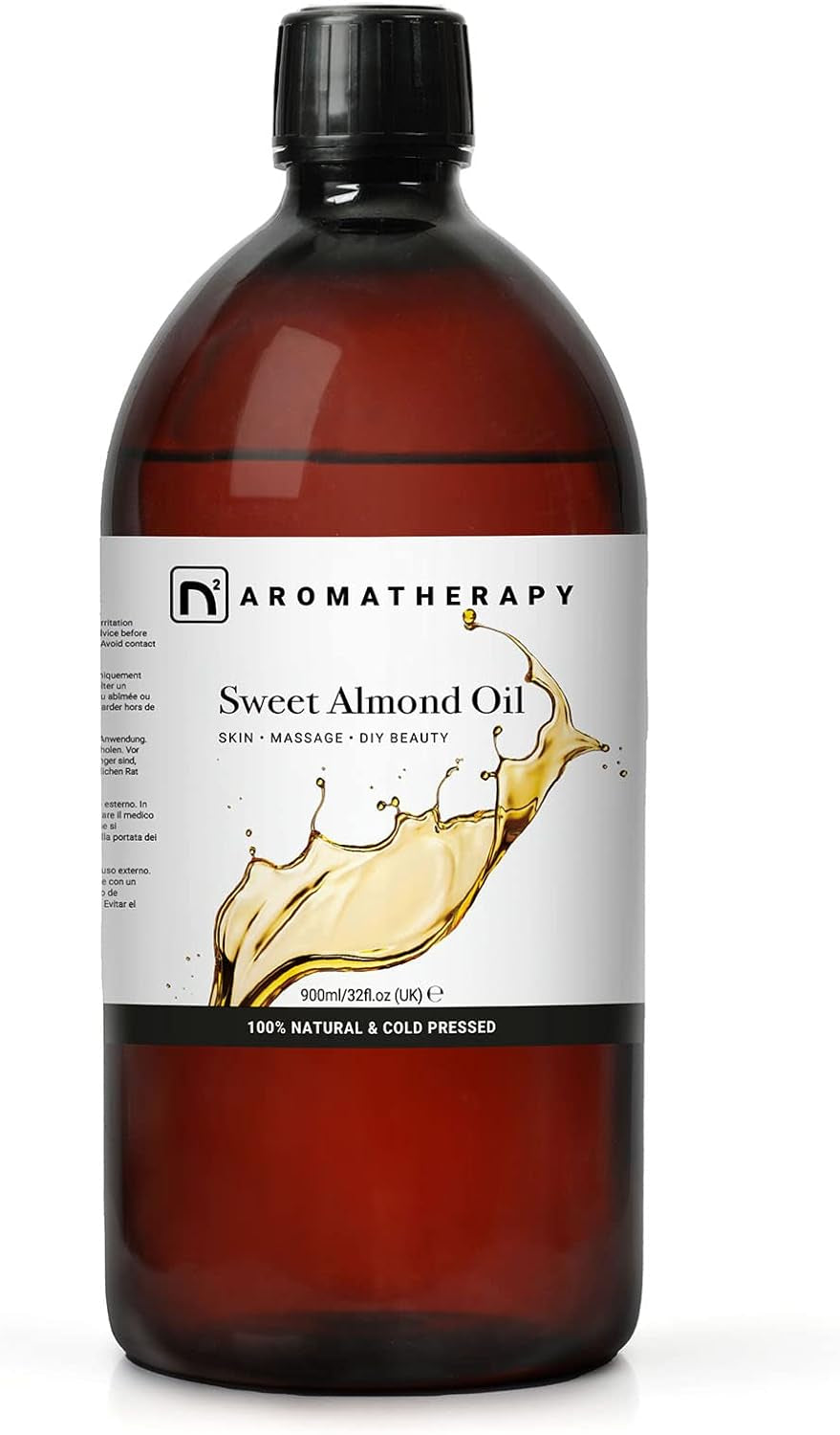 Aceite De Almendras Dulces - 900 Ml - Para Piel, Cabello, Masaje, Uñas, Cutículas, Oídos, Rostro, Cuerpo