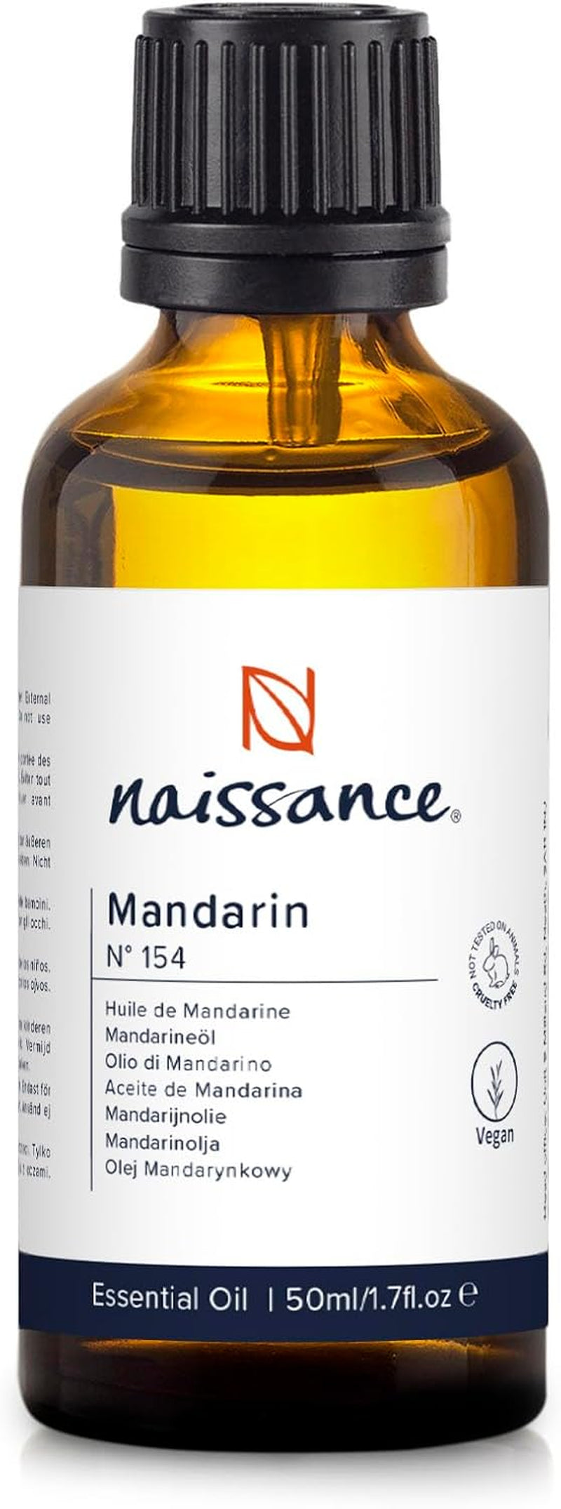 Naissance Aceite Esencial De Mandarina (No. 154) - 50Ml - Puro, Natural & No Diluido - Para Quemador, Humificador, Aromaterapia, Difusor, Masajes - Velas, Jabon, Baño