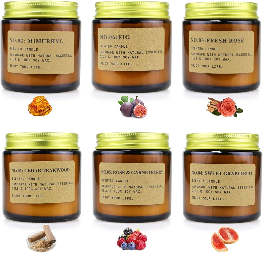 Juego De Velas Perfumadas De De Aromaterapia, 6 PCS, Velas Aromaticas De Cera De Soja, Regalos Originales Para Mujer, Adecuadas Para Dormitorio, Cumpleaños, Navidad Día De San Valentín Regalos