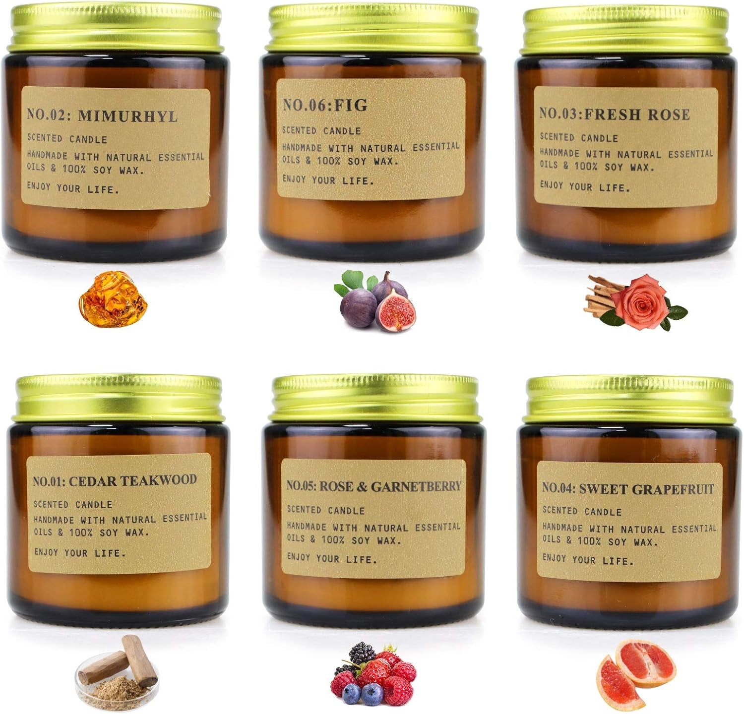 Juego De Velas Perfumadas De De Aromaterapia, 6 PCS, Velas Aromaticas De Cera De Soja, Regalos Originales Para Mujer, Adecuadas Para Dormitorio, Cumpleaños, Navidad Día De San Valentín Regalos
