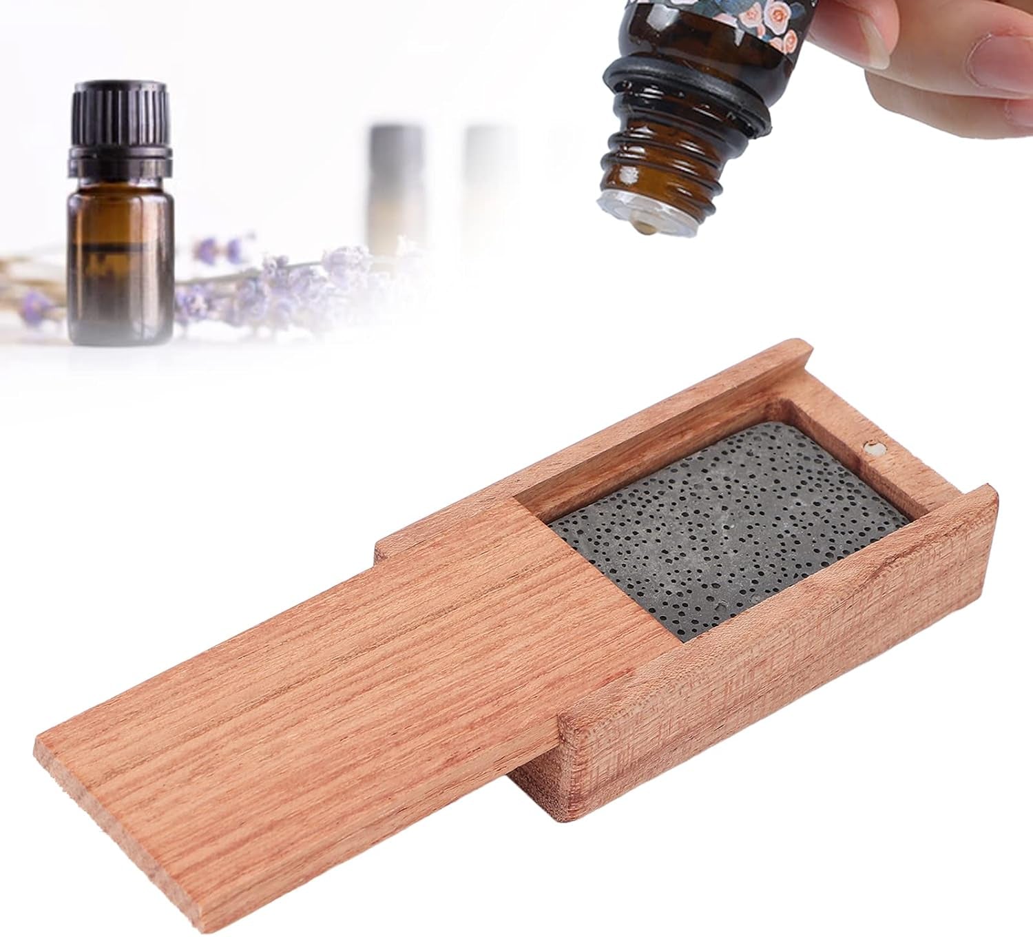 Caja De Difusor De Aceite Esencial, Difusor Aceites Esenciales, De Aceites Piedra Con Caja De Incienso De Madera, Para Sala De Estar Baño Coche Aromaterapia Y Decoración