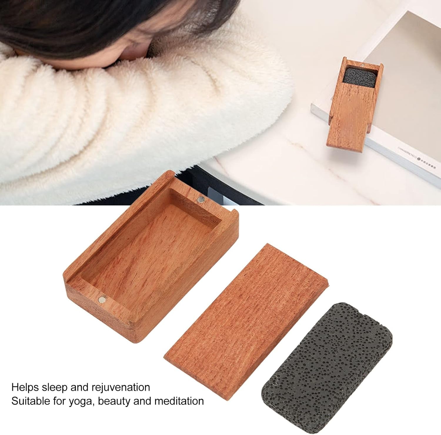 Caja De Difusor De Aceite Esencial, Difusor Aceites Esenciales, De Aceites Piedra Con Caja De Incienso De Madera, Para Sala De Estar Baño Coche Aromaterapia Y Decoración