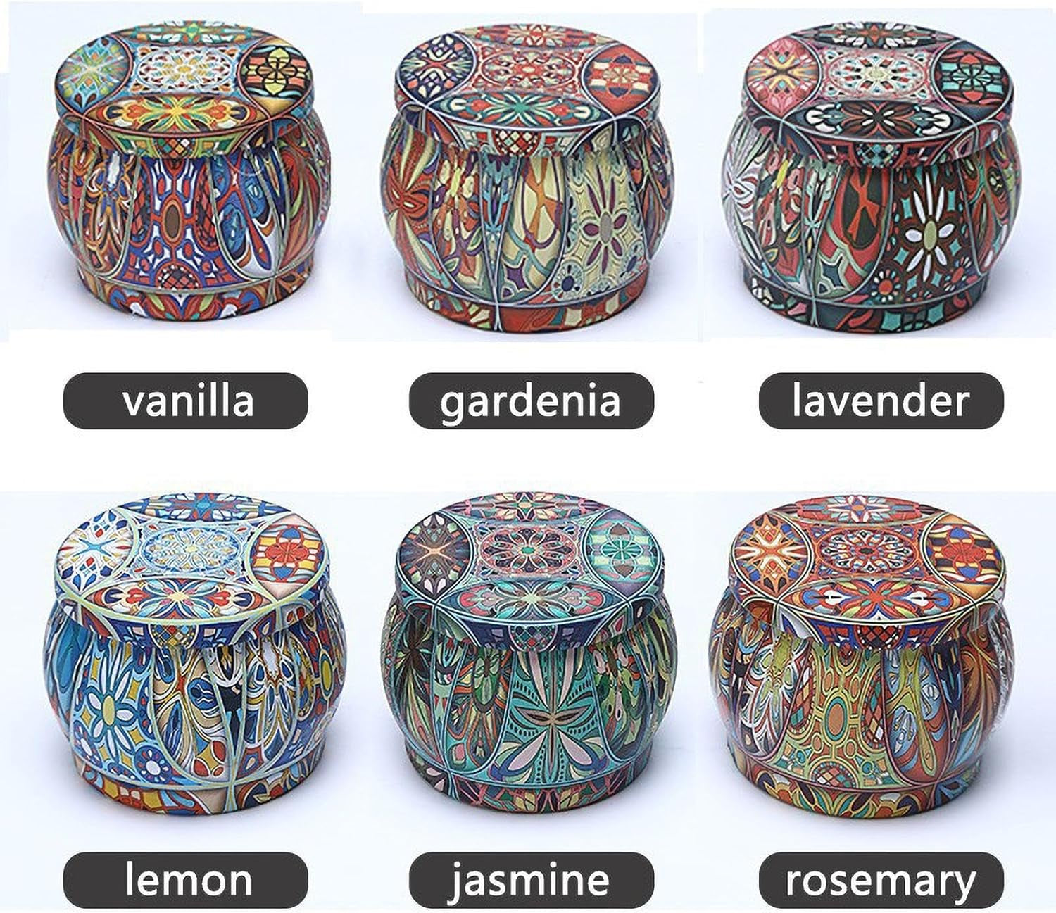 Velas Perfumadas Para El Hogar, Velas En Tarro - 6 Velas De Cera De Soja Natural | Velas Naturales Duraderas Del Tarro De La Cera De Soja De Las Velas Del Aromaterapia Del Alivio De Tensión Fijadas Pa