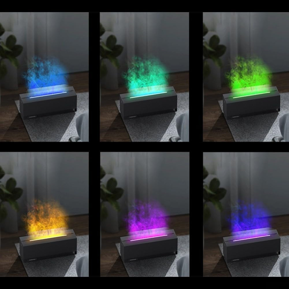 Máquina De Aromaterapia De Llama Colorida Usb Lámpara De Aromaterapia Para El Hogar Atomizando Humidificación De Aire Máquina De Aromaterapia ()