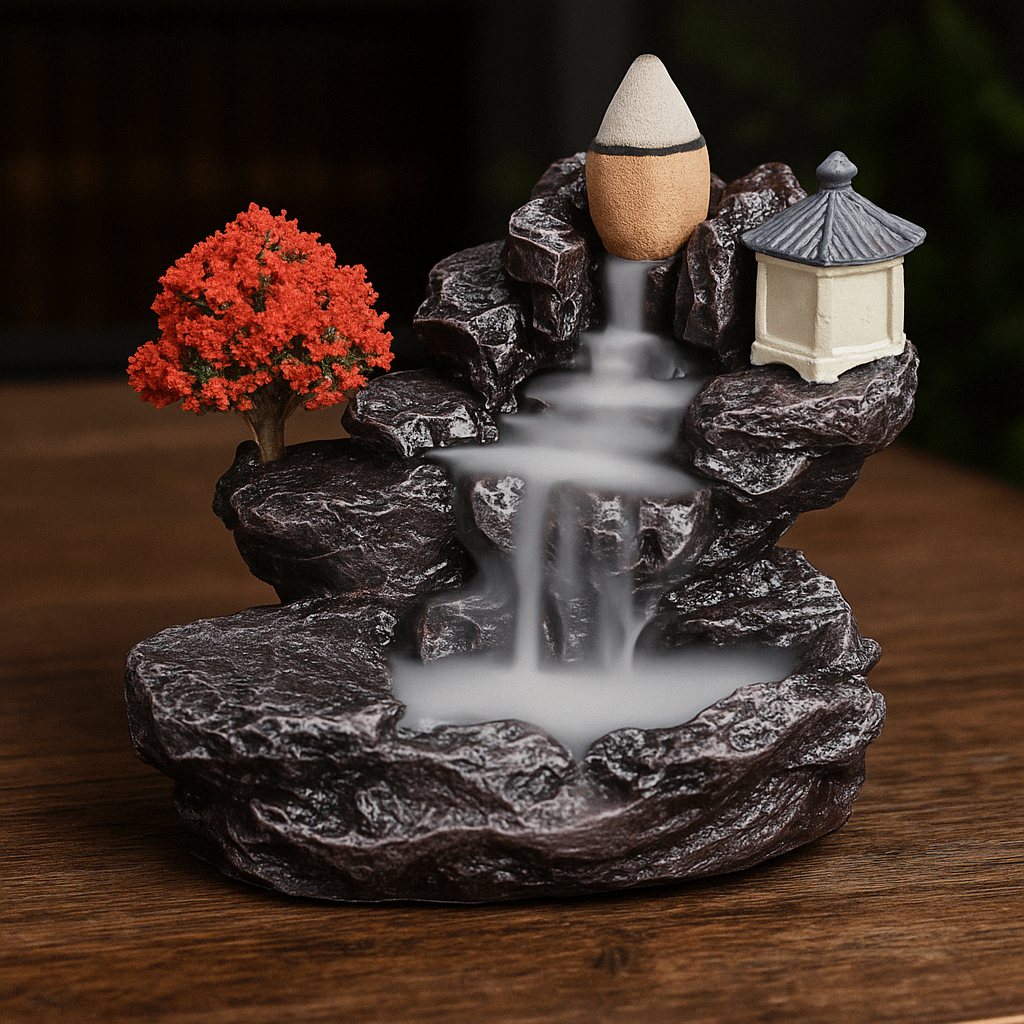🕯 Quemador de Incienso en Cascada – Diseño Zen con Conos Aromáticos