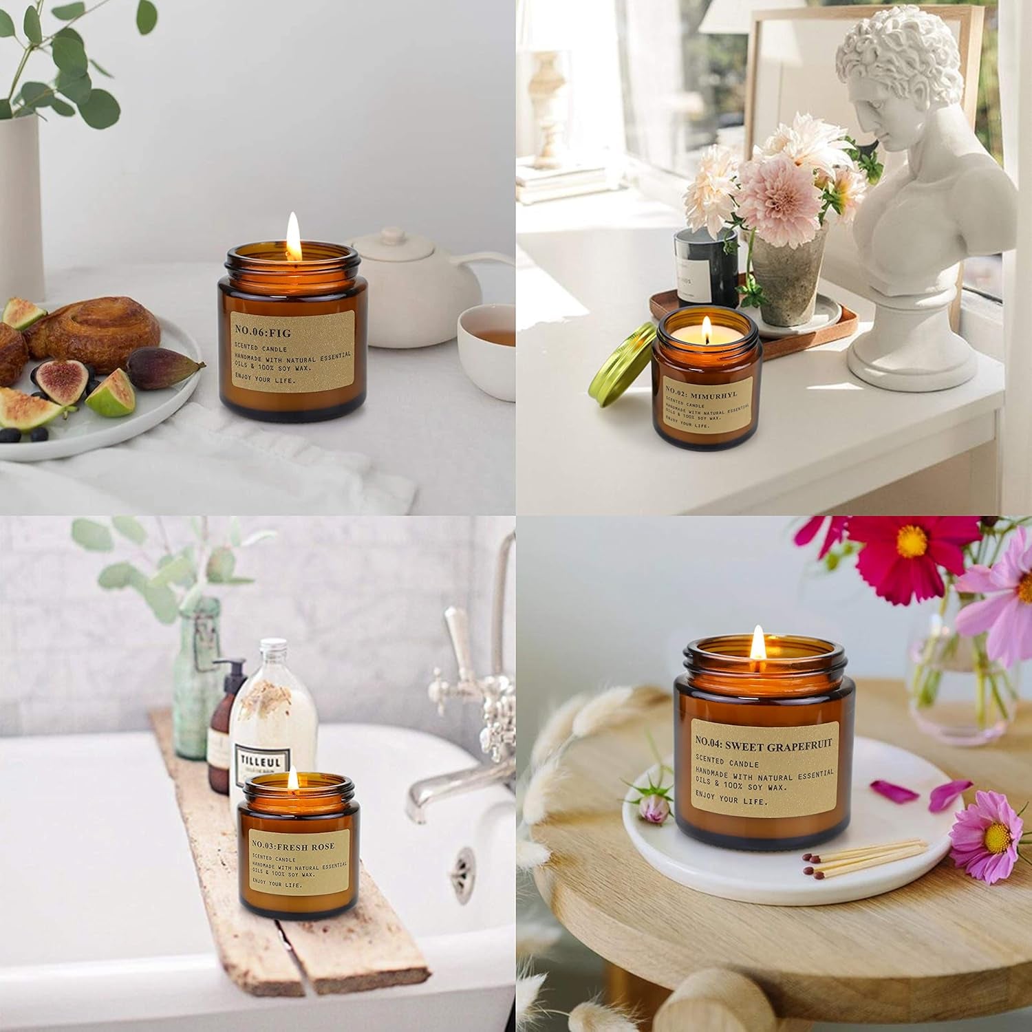 Juego De Velas Perfumadas De De Aromaterapia, 6 PCS, Velas Aromaticas De Cera De Soja, Regalos Originales Para Mujer, Adecuadas Para Dormitorio, Cumpleaños, Navidad Día De San Valentín Regalos