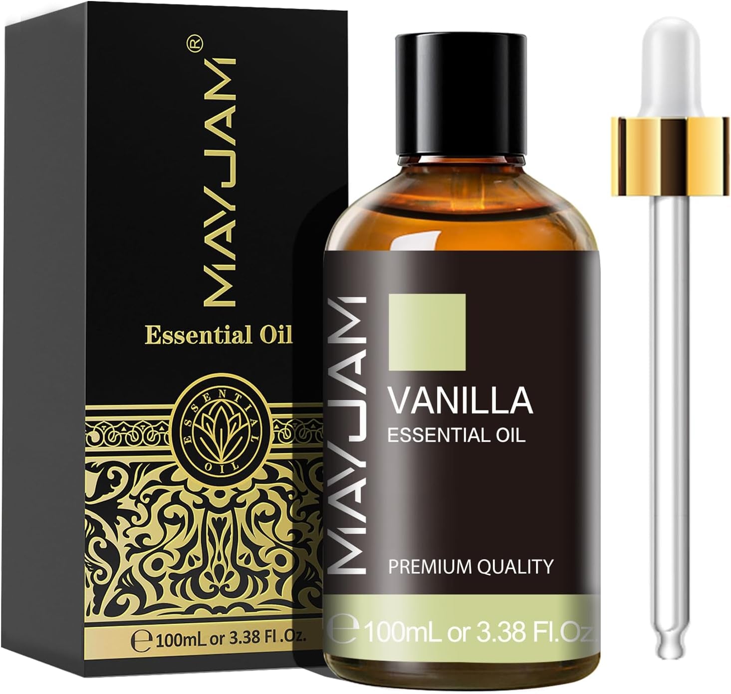 MAYJAM Aceite Esencial De Vainilla 100Ml, Aceite De Vainilla Para Difusor, Humidificador, Bricolaje, Hogar, Armarios